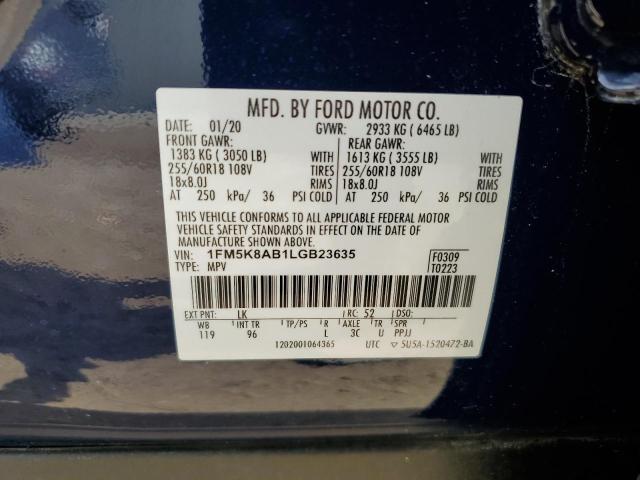 Photo 13 VIN: 1FM5K8AB1LGB23635 - FORD EXPLORER P 