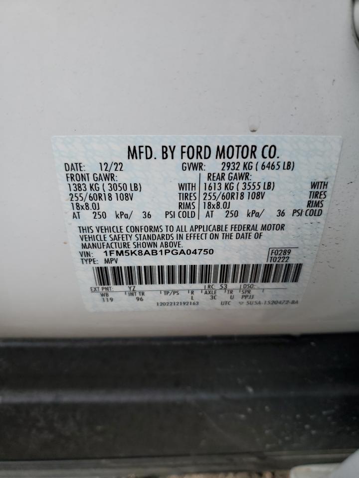 Photo 12 VIN: 1FM5K8AB1PGA04750 - FORD EXPLORER 