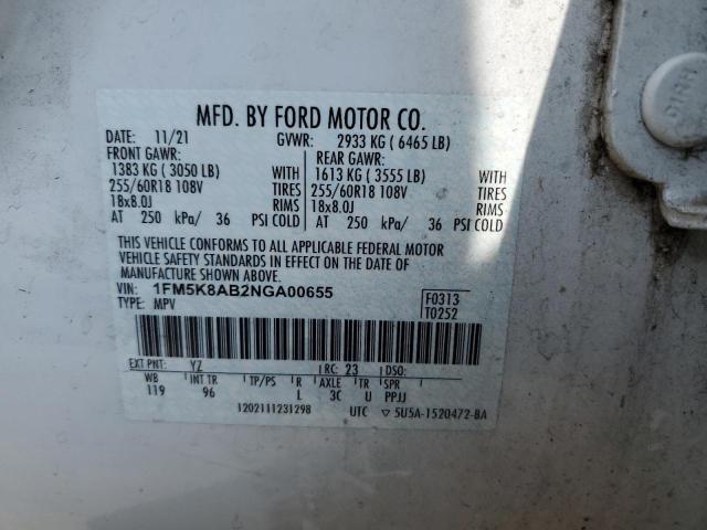 Photo 12 VIN: 1FM5K8AB2NGA00655 - FORD EXPLORER P 