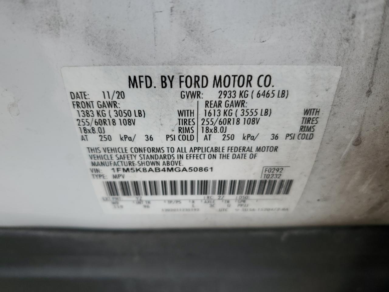 Photo 13 VIN: 1FM5K8AB4MGA50861 - FORD EXPLORER 