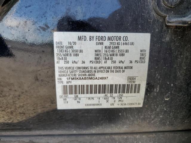 Photo 12 VIN: 1FM5K8AB5MGA24897 - FORD EXPLORER P 