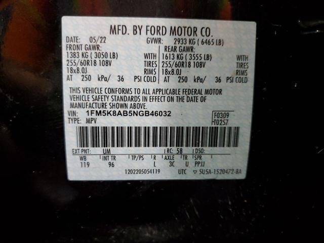 Photo 11 VIN: 1FM5K8AB5NGB46032 - FORD EXPLORER P 