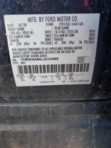 Photo 12 VIN: 1FM5K8AB6LGC63888 - FORD EXPLORER 