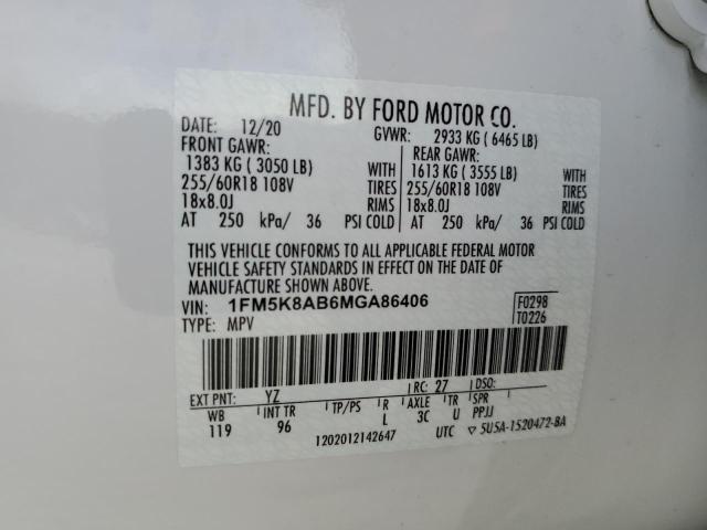 Photo 11 VIN: 1FM5K8AB6MGA86406 - FORD EXPLORER P 