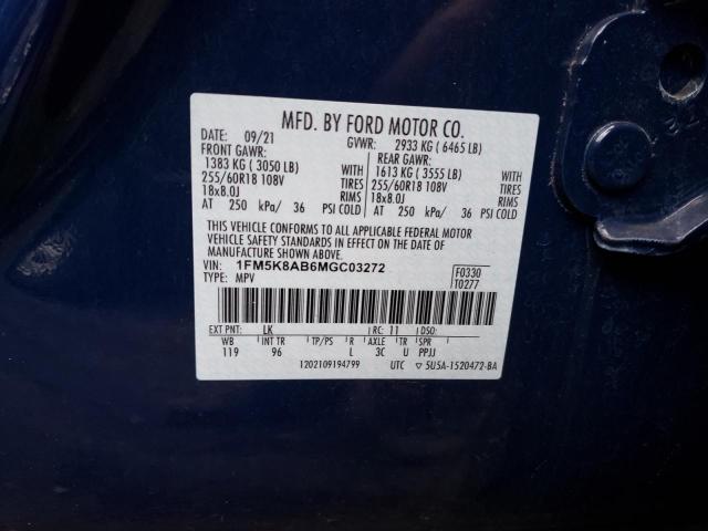 Photo 12 VIN: 1FM5K8AB6MGC03272 - FORD EXPLORER P 