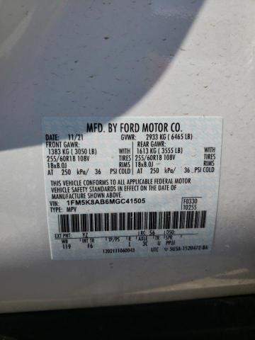 Photo 13 VIN: 1FM5K8AB6MGC41505 - FORD EXPLORER 