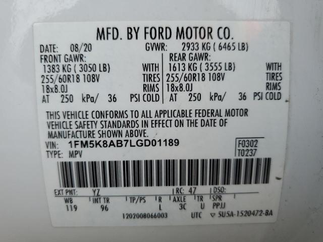 Photo 11 VIN: 1FM5K8AB7LGD01189 - FORD EXPLORER 