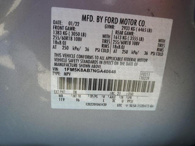 Photo 13 VIN: 1FM5K8AB7NGA40648 - FORD EXPLORER P 