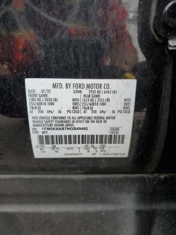 Photo 12 VIN: 1FM5K8AB7NGB49482 - FORD EXPLORER P 