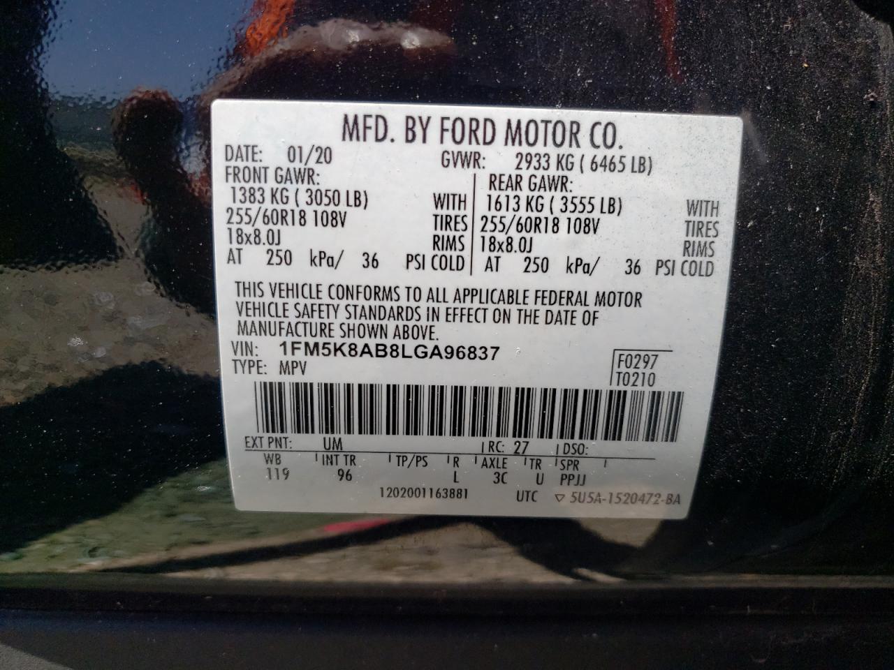 Photo 12 VIN: 1FM5K8AB8LGA96837 - FORD EXPLORER 