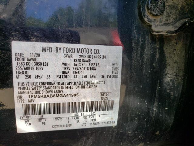 Photo 9 VIN: 1FM5K8AB8MGA41905 - FORD EXPLORER P 