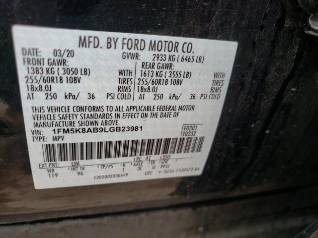 Photo 9 VIN: 1FM5K8AB9LGB23981 - FORD EXPLORER P 