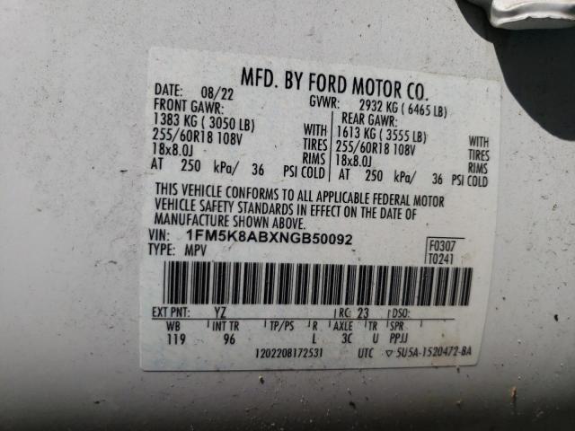 Photo 12 VIN: 1FM5K8ABXNGB50092 - FORD EXPLORER P 