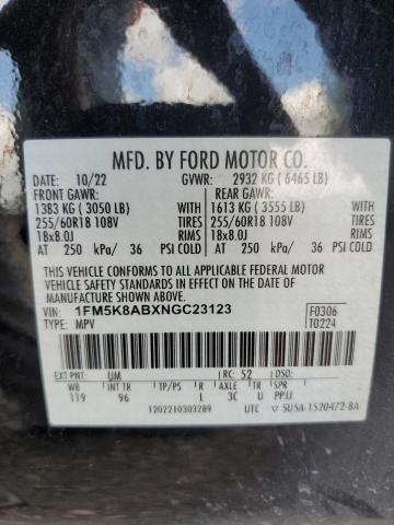 Photo 12 VIN: 1FM5K8ABXNGC23123 - FORD EXPLORER 