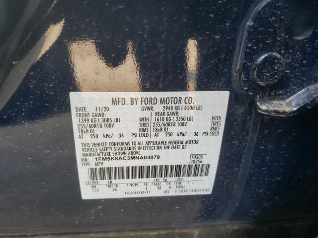 Photo 9 VIN: 1FM5K8AC3MNA03079 - FORD EXPLORER P 