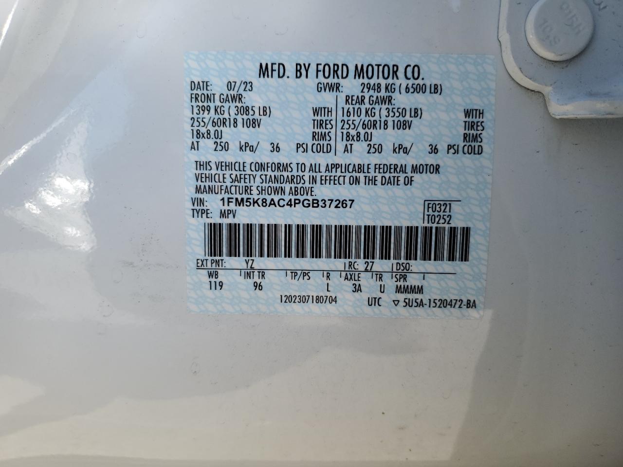 Photo 11 VIN: 1FM5K8AC4PGB37267 - FORD EXPLORER 