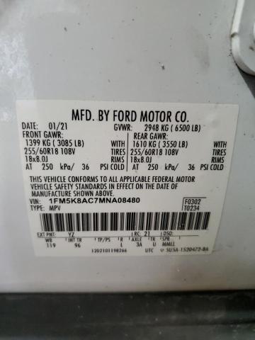 Photo 12 VIN: 1FM5K8AC7MNA08480 - FORD EXPLORER P 