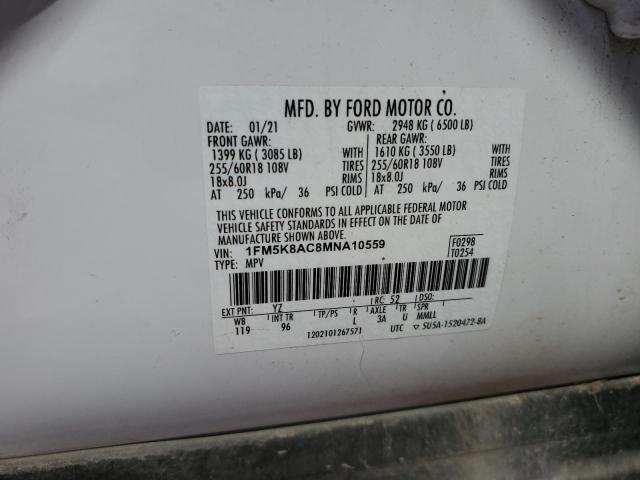 Photo 13 VIN: 1FM5K8AC8MNA10559 - FORD EXPLORER P 