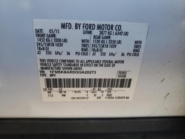 Photo 12 VIN: 1FM5K8AR0GGA20273 - FORD EXPLORER 