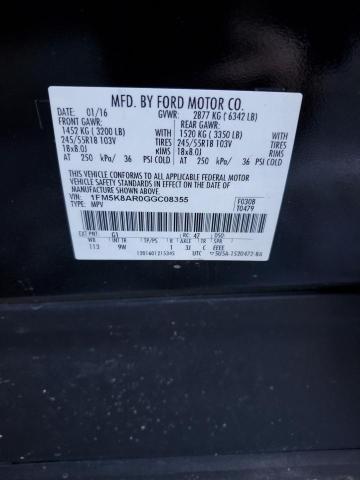 Photo 12 VIN: 1FM5K8AR0GGC08355 - FORD EXPLORER P 