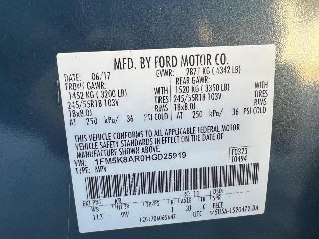 Photo 9 VIN: 1FM5K8AR0HGD25919 - FORD EXPLORER P 