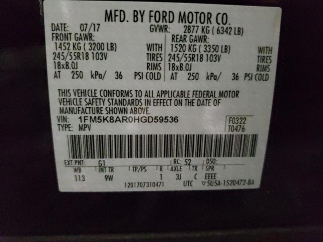 Photo 9 VIN: 1FM5K8AR0HGD59536 - FORD EXPLORER P 