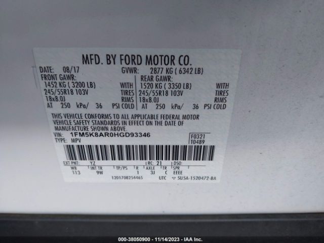 Photo 8 VIN: 1FM5K8AR0HGD93346 - FORD EXPLORER 