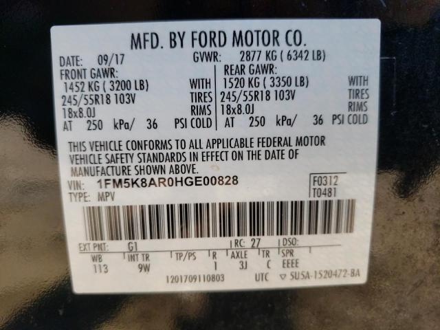 Photo 13 VIN: 1FM5K8AR0HGE00828 - FORD EXPLORER 