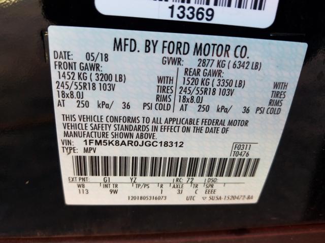 Photo 9 VIN: 1FM5K8AR0JGC18312 - FORD EXPLORER P 