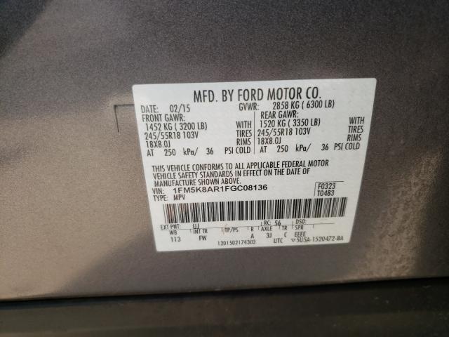 Photo 9 VIN: 1FM5K8AR1FGC08136 - FORD EXPLORER P 