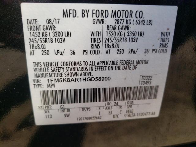 Photo 12 VIN: 1FM5K8AR1HGD58900 - FORD EXPLORER P 