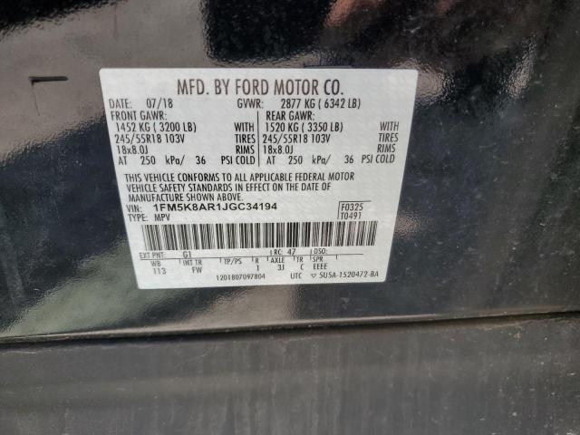 Photo 11 VIN: 1FM5K8AR1JGC34194 - FORD EXPLORER 