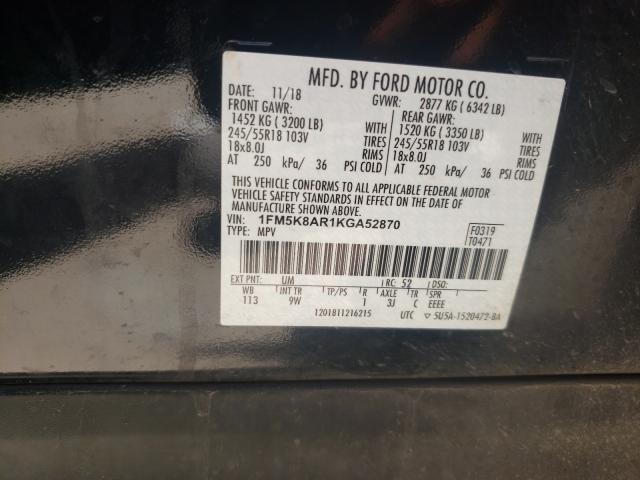 Photo 9 VIN: 1FM5K8AR1KGA52870 - FORD EXPLORER P 