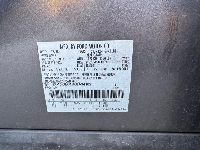 Photo 9 VIN: 1FM5K8AR1KGA94102 - FORD EXPLORER P 