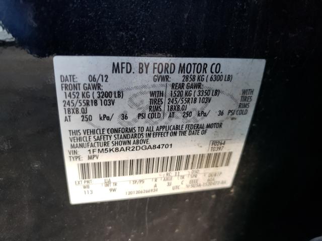 Photo 9 VIN: 1FM5K8AR2DGA84701 - FORD EXPLORER P 