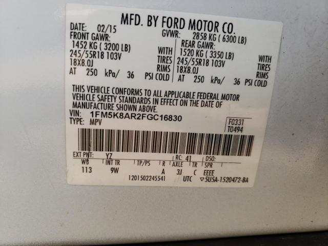 Photo 12 VIN: 1FM5K8AR2FGC16830 - FORD EXPLORER P 