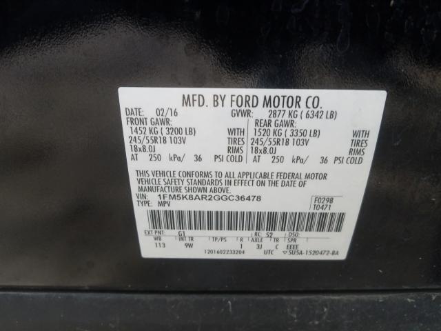 Photo 9 VIN: 1FM5K8AR2GGC36478 - FORD EXPLORER P 