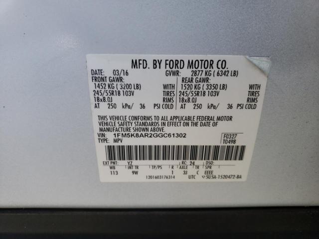 Photo 9 VIN: 1FM5K8AR2GGC61302 - FORD EXPLORER P 