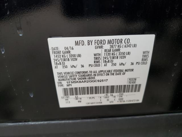 Photo 9 VIN: 1FM5K8AR2GGC92517 - FORD EXPLORER P 