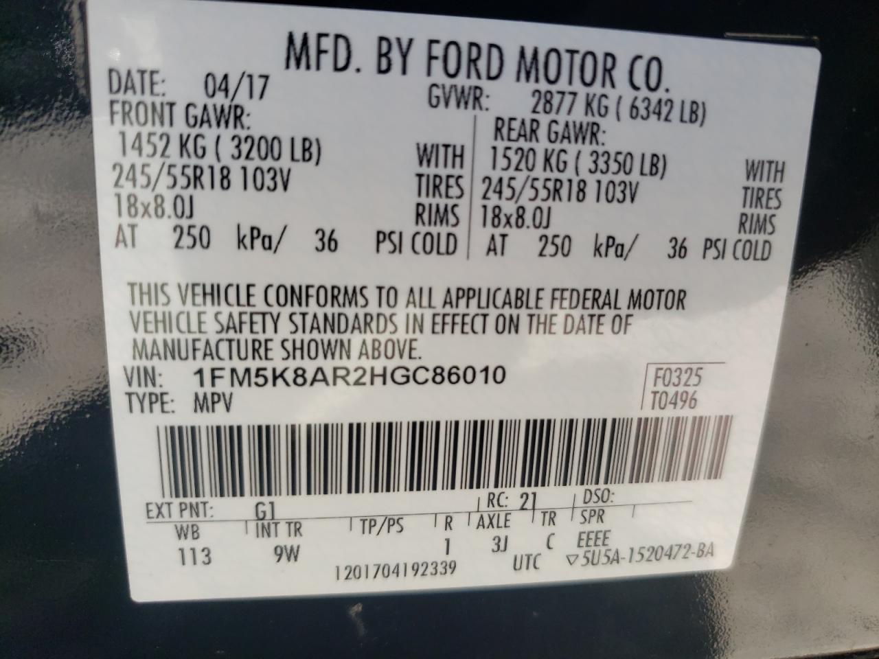 Photo 13 VIN: 1FM5K8AR2HGC86010 - FORD EXPLORER 