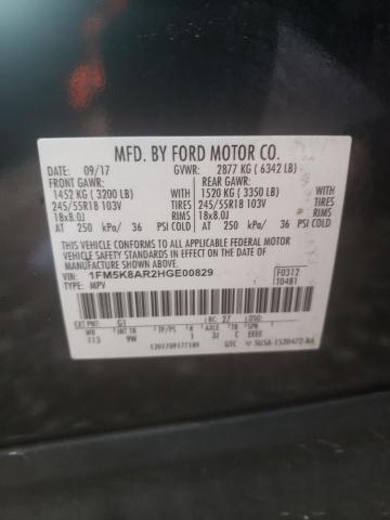 Photo 13 VIN: 1FM5K8AR2HGE00829 - FORD EXPLORER 