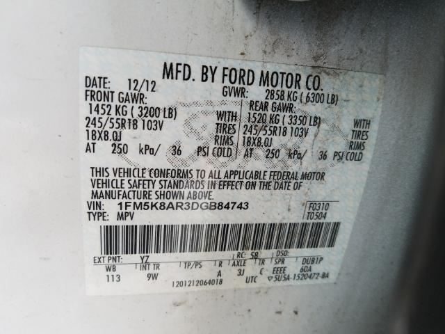 Photo 9 VIN: 1FM5K8AR3DGB84743 - FORD EXPLORER P 