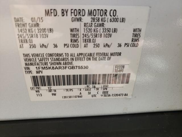 Photo 9 VIN: 1FM5K8AR3FGB75530 - FORD EXPLORER P 