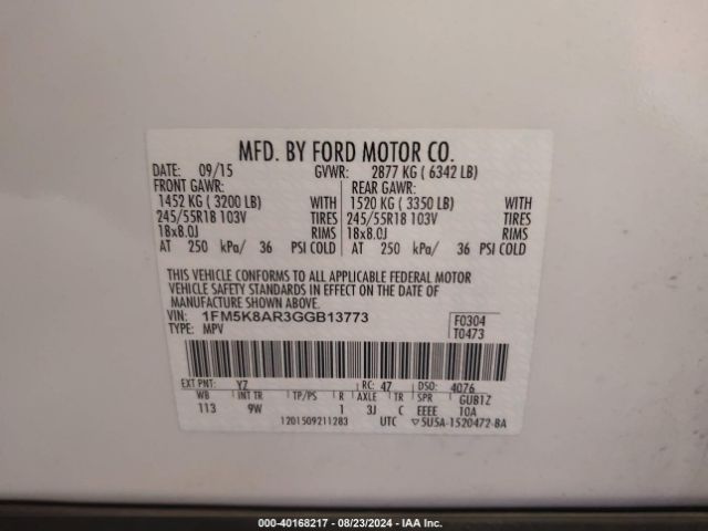 Photo 8 VIN: 1FM5K8AR3GGB13773 - FORD EXPLORER 