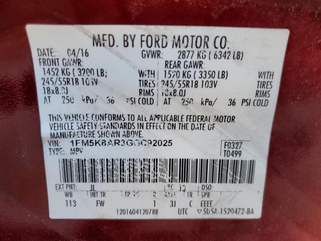 Photo 11 VIN: 1FM5K8AR3GGC92025 - FORD EXPLORER P 