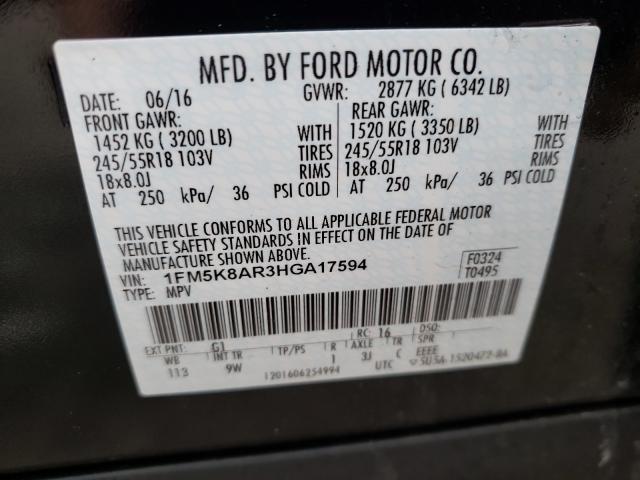 Photo 9 VIN: 1FM5K8AR3HGA17594 - FORD EXPLORER 