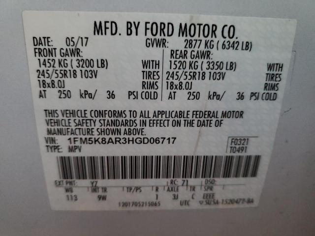 Photo 12 VIN: 1FM5K8AR3HGD06717 - FORD EXPLORER P 