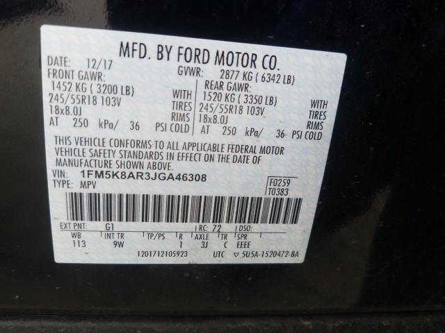 Photo 9 VIN: 1FM5K8AR3JGA46308 - FORD EXPLORER P 