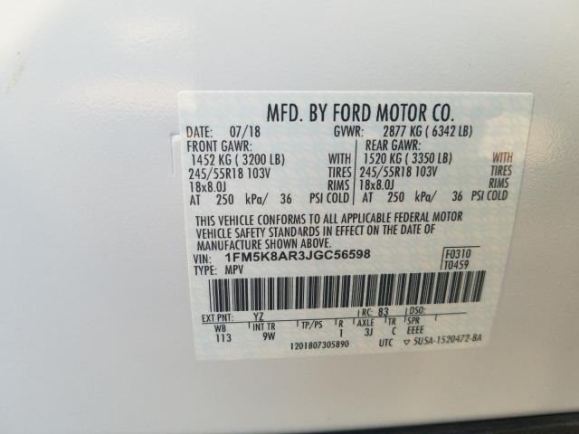 Photo 9 VIN: 1FM5K8AR3JGC56598 - FORD EXPLORER P 