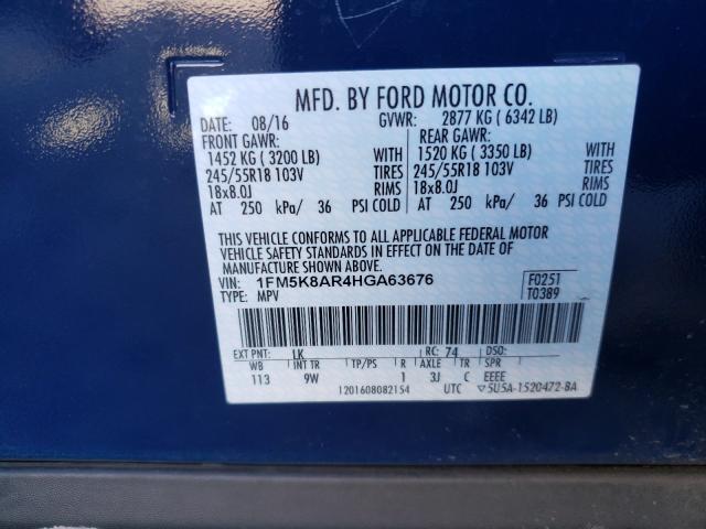 Photo 9 VIN: 1FM5K8AR4HGA63676 - FORD EXPLORER P 